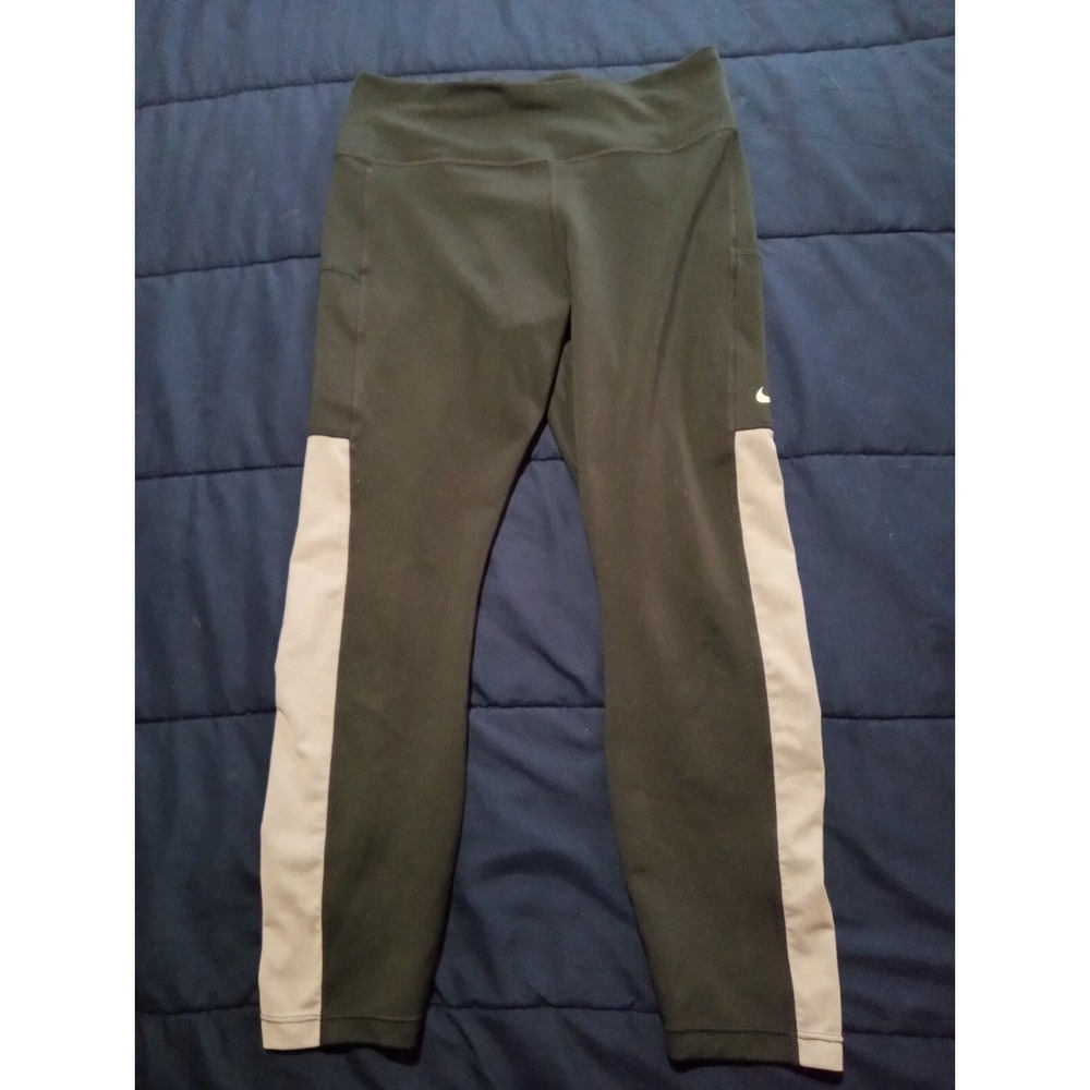 Nike Dri Fit Womens All In Mesh Crop Tights Stretch Black Active Medium